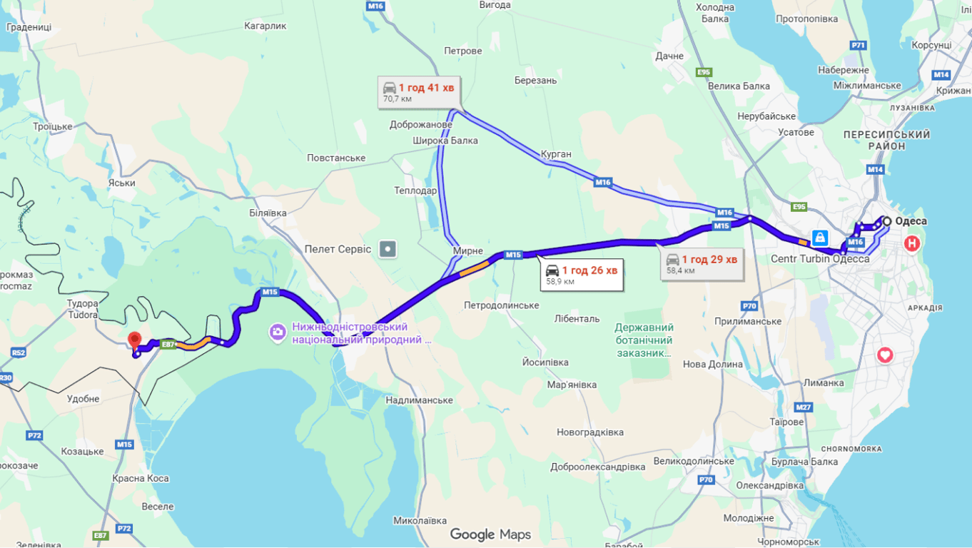 Затори на трасі Одеса-Рені