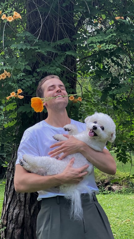 Анатолій Євдокименко та його собака