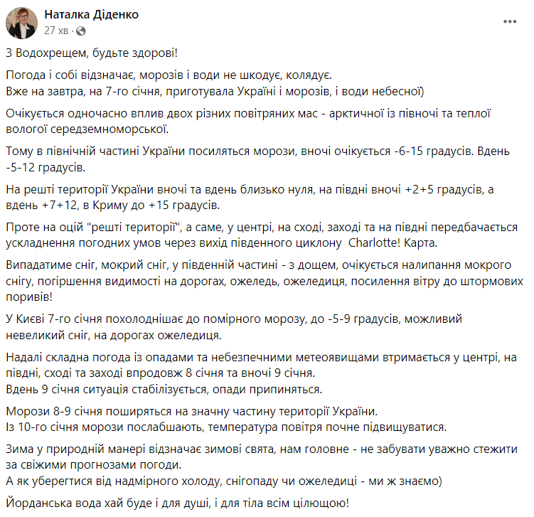 погода від Наталки Діденко