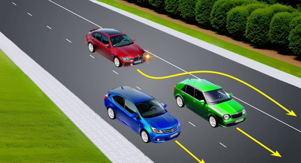 Тест з ПДР: чи дозволений обгін двох авто?