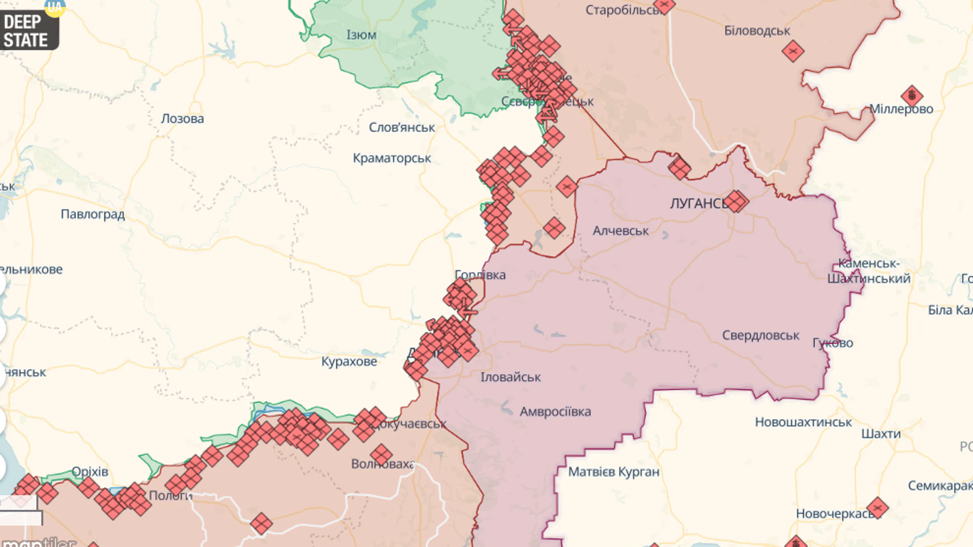 Онлайн карти бойових дій в Україні на 3 липня: DeepState, Liveuamap, ISW