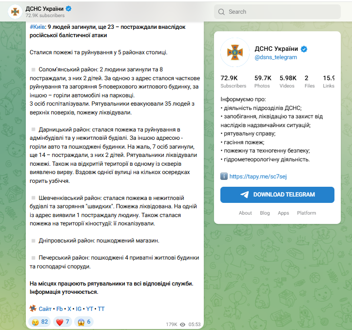 РФ ночью 1 августа 2026 года обстреляла Киев
