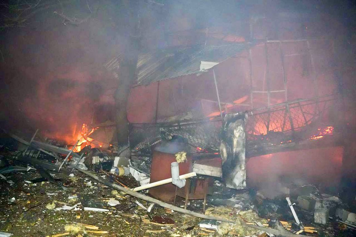 Пожежа на Одещині унаслідок влучання дрона