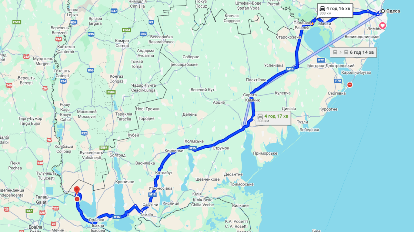 Затори на трасі Одеса-Рені