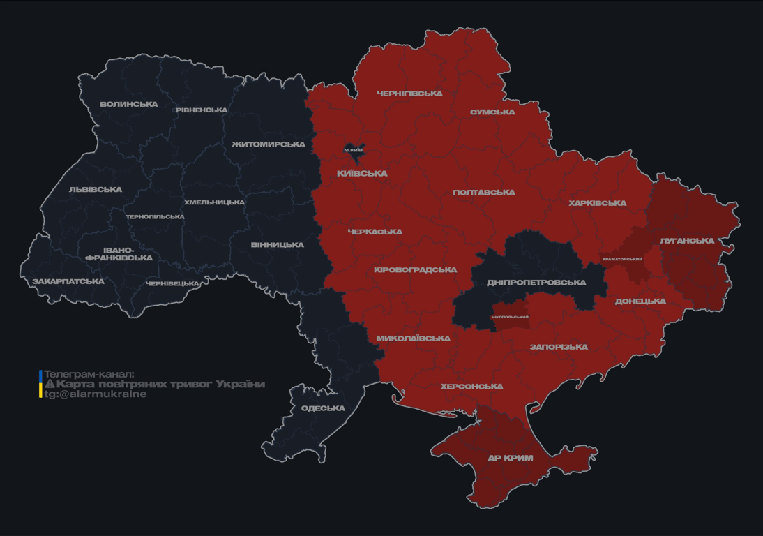 Воздушная тревога вечером 19 сентября