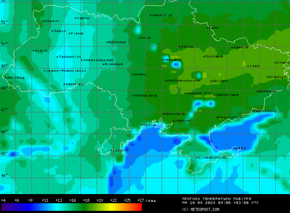 Погода в Україні 10 квітня