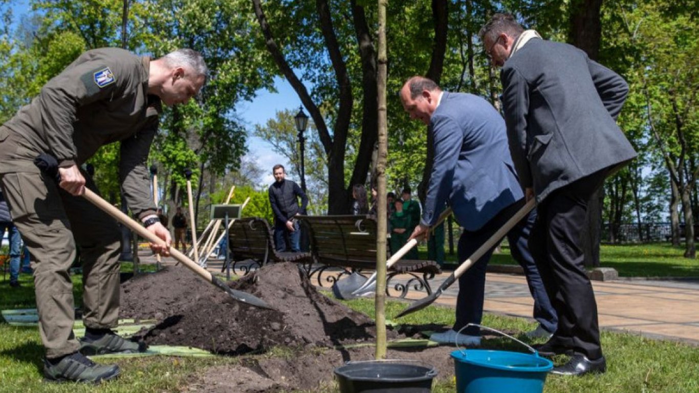 Кличко и мэр Брюсселя посадили первые деревья на "Аллее друзей Киева"