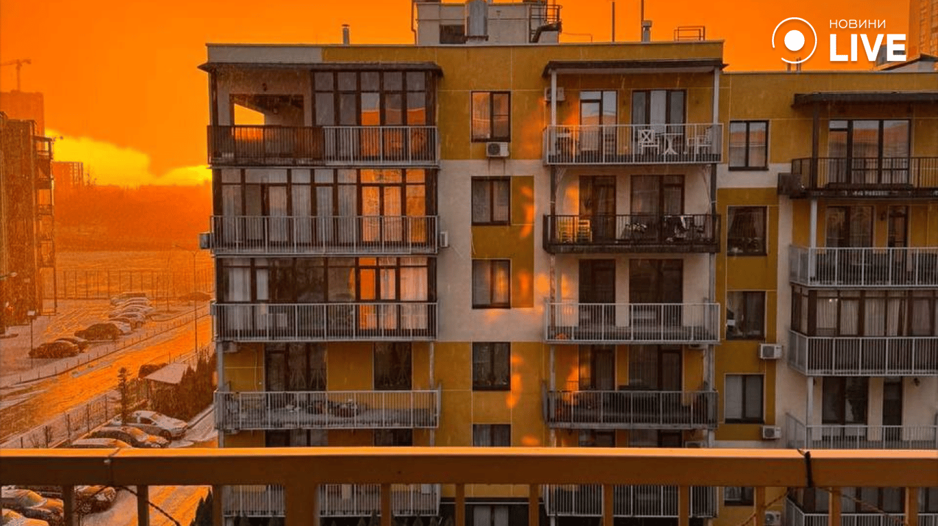 захід сонця у Києві 29 березня