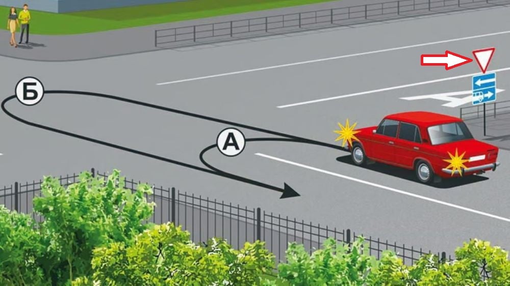 Підступний тест з ПДР — як дозволено розвернутися водієві червоного авто - фото 2