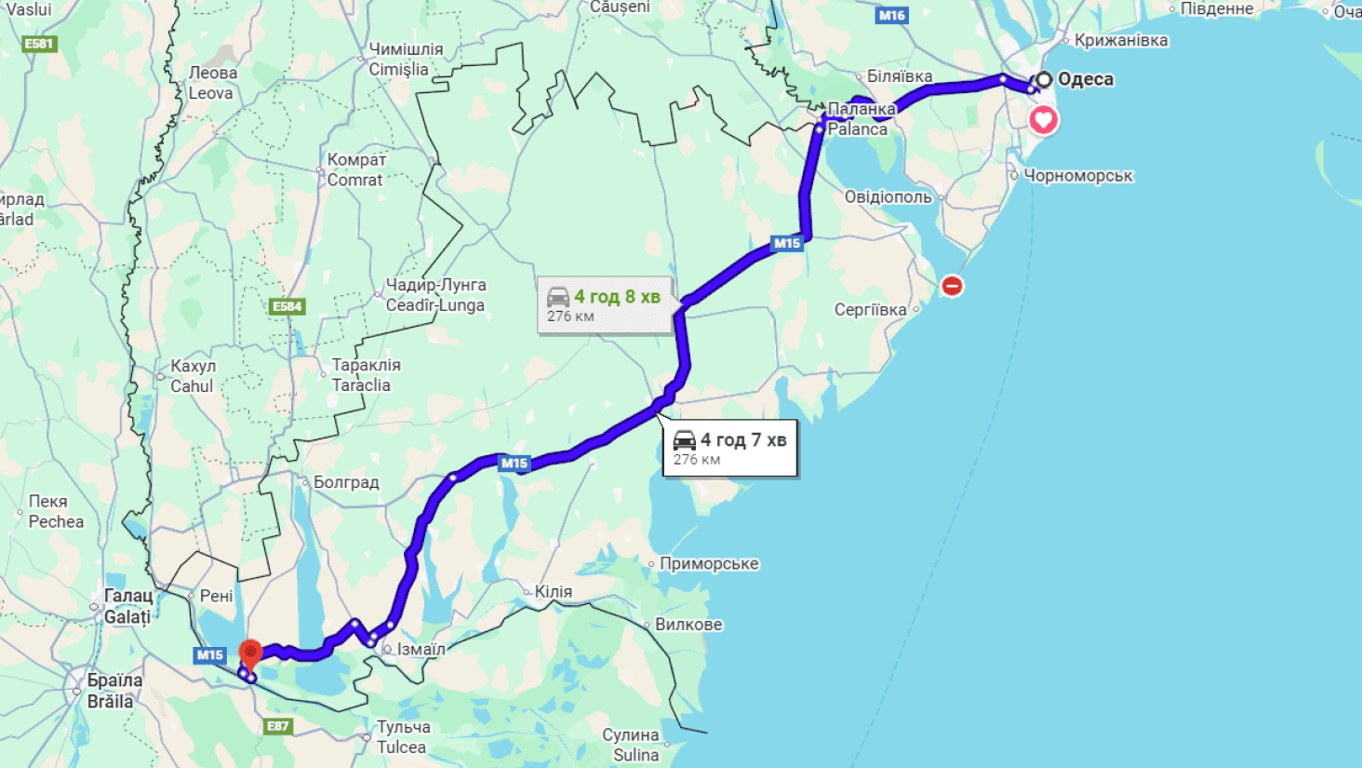 Затори на трасі Одеса-Рені