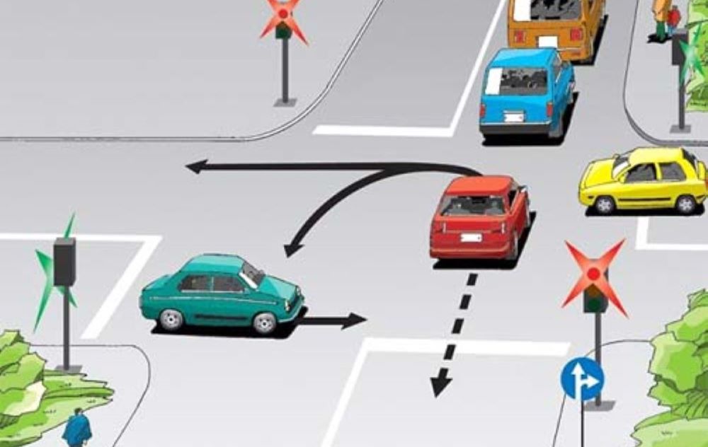 Цікавий тест з ПДР — як водієві червоного авто виплутатися з затору - фото 1