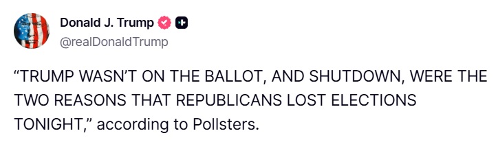 Trump's post in Truth Social.