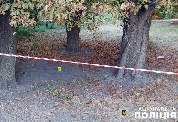 Место взрыва гранаты. Фото: полиция Полтавщины