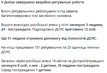 У Дніпрі завершили рятувальні роботи після удару РФ - фото 5