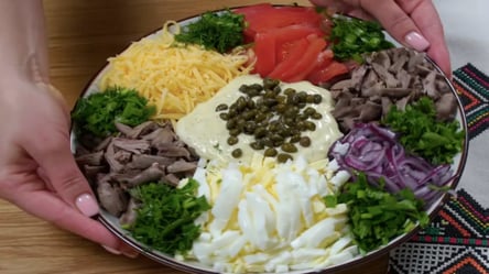 Праздничный салат с куриными сердечками — вкуснее "Оливье" - 285x160