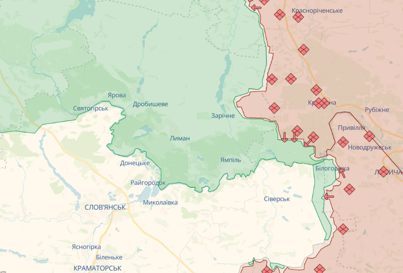 Карта бойових дій станом на 24 жовтня