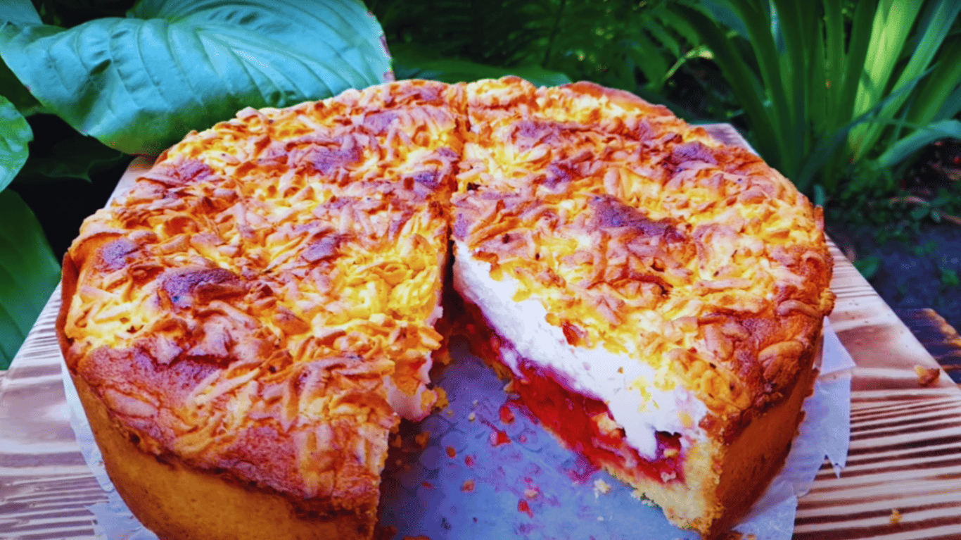 пиріг з вишнями та ніжним суфле