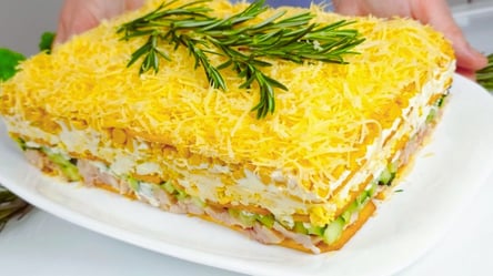 Закусочный торт на Новый год 2026 — собирает все комплименты - 285x160