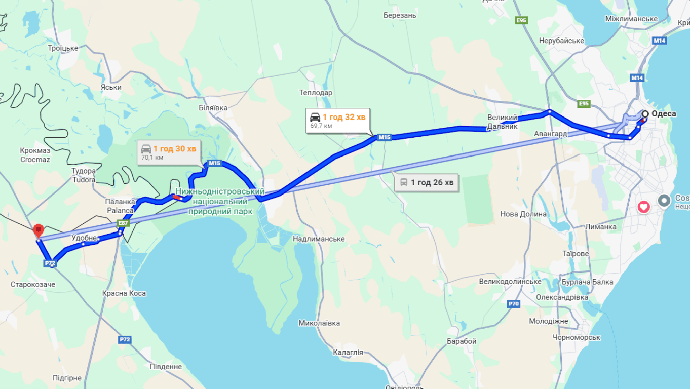 Затори на трасі Одеса-Рені