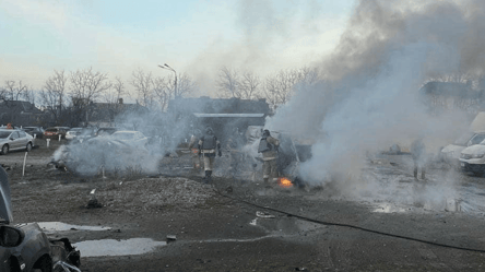 Ехал на пылающей машине — киевлянин спас припаркованные авто во время ракетной атаки - 285x160