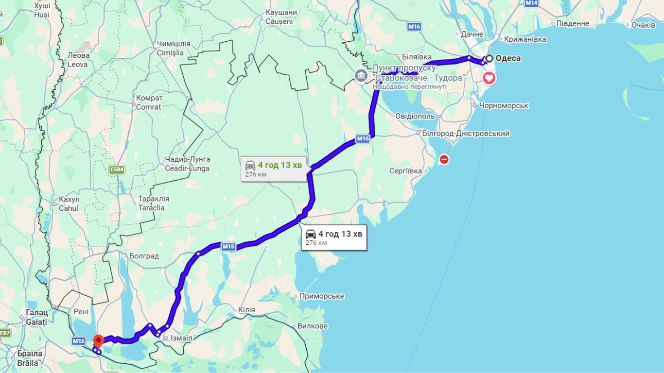 Затори на трасі Одесі-Рені