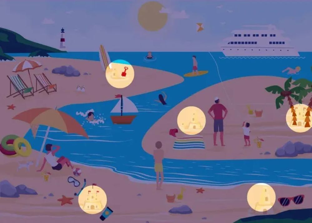 Пляжна тема — лише 20% знайшли п'ять пісочних замків на малюнку за 20 секунд - фото 2