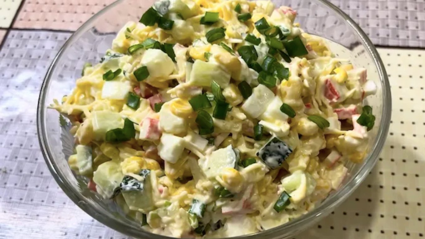 рецепт салату з крабовими паличками