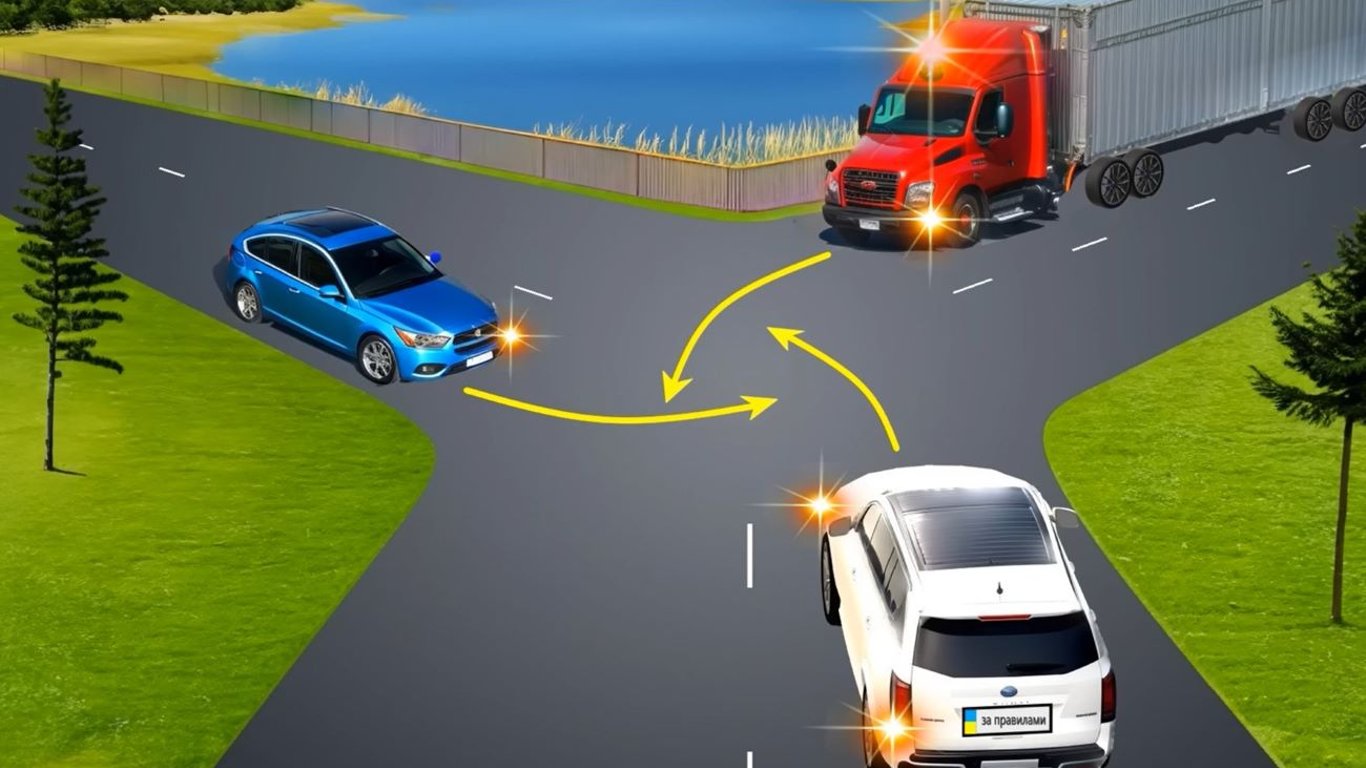 Нетиповий тест з ПДР: як роз'їхатися водіям, коли у всіх перешкода праворуч