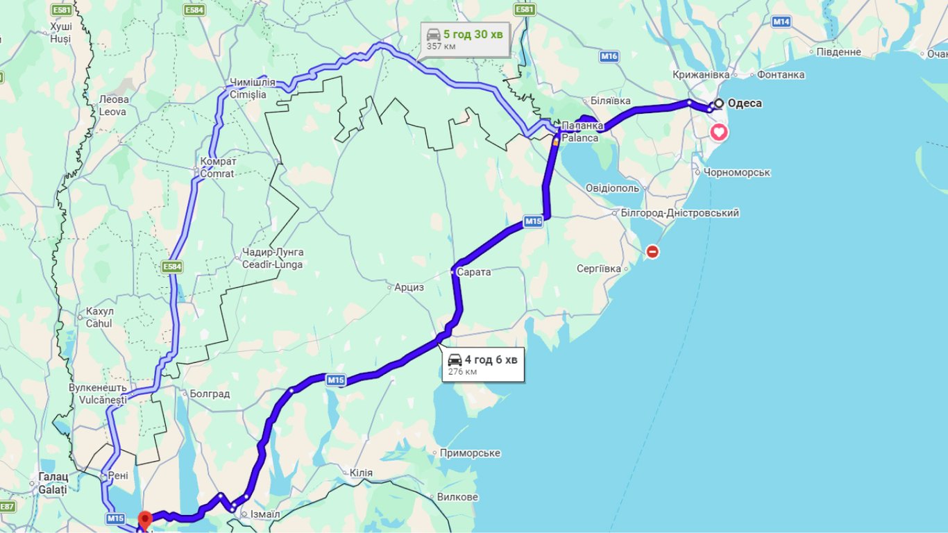 Затори на трасі Одеса-Рені