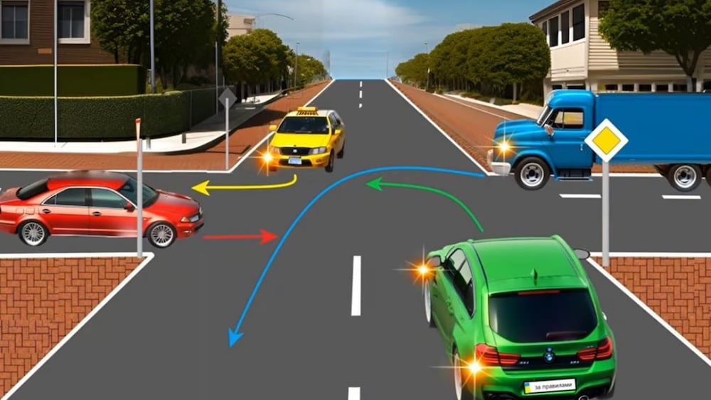 Тест з ПДР: хто проїде перехрестя останнім?