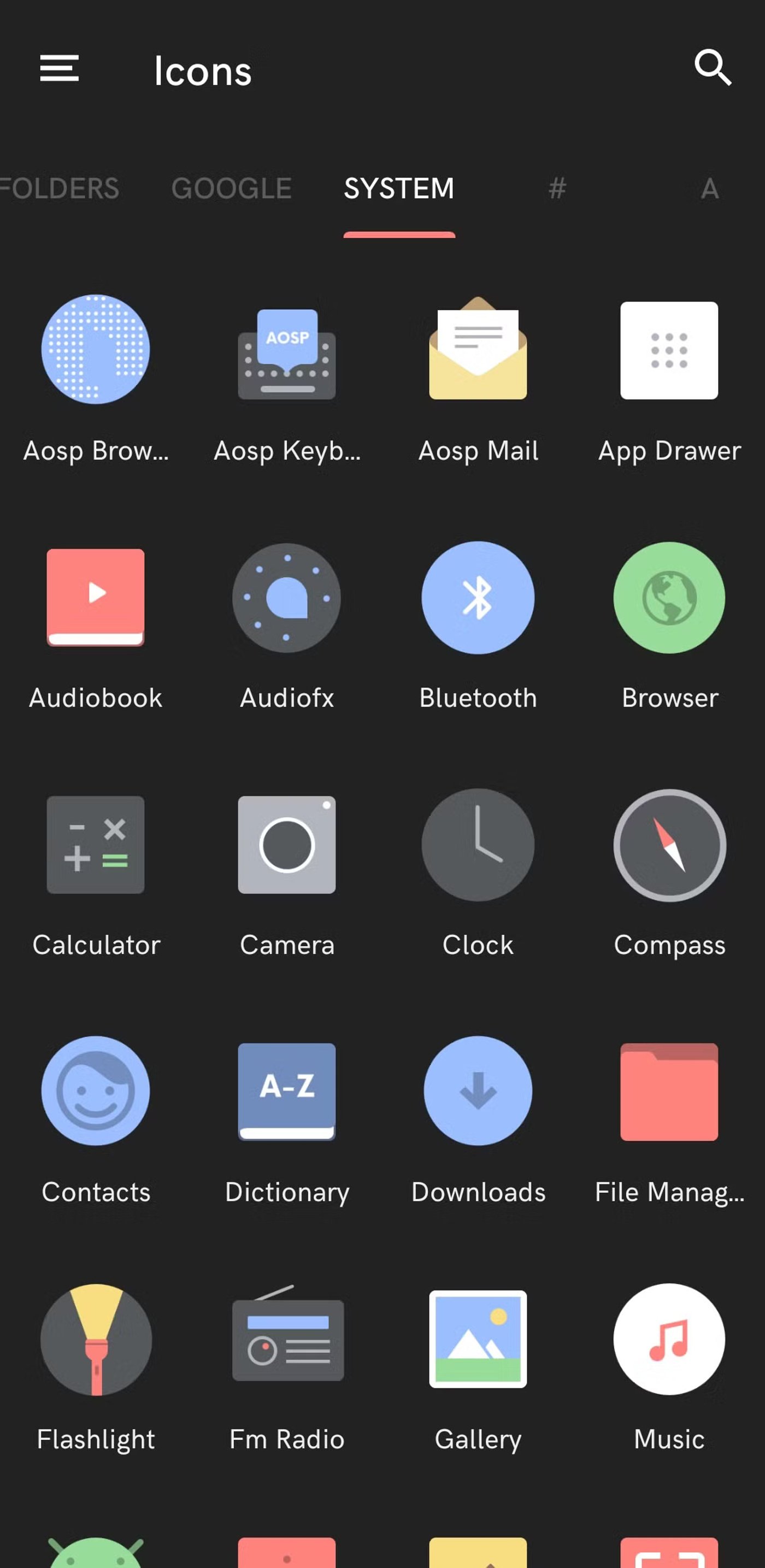 Set of icons in the Delta Icon Pack