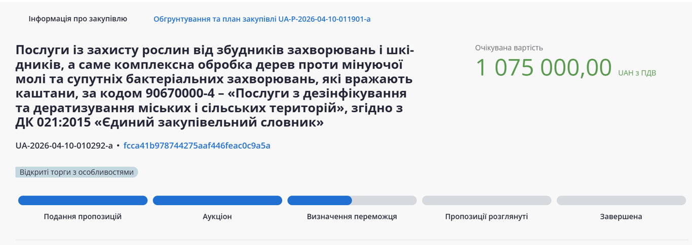 В Одесі шукають підрядника для вакцинації каштанів від молі - фото 1