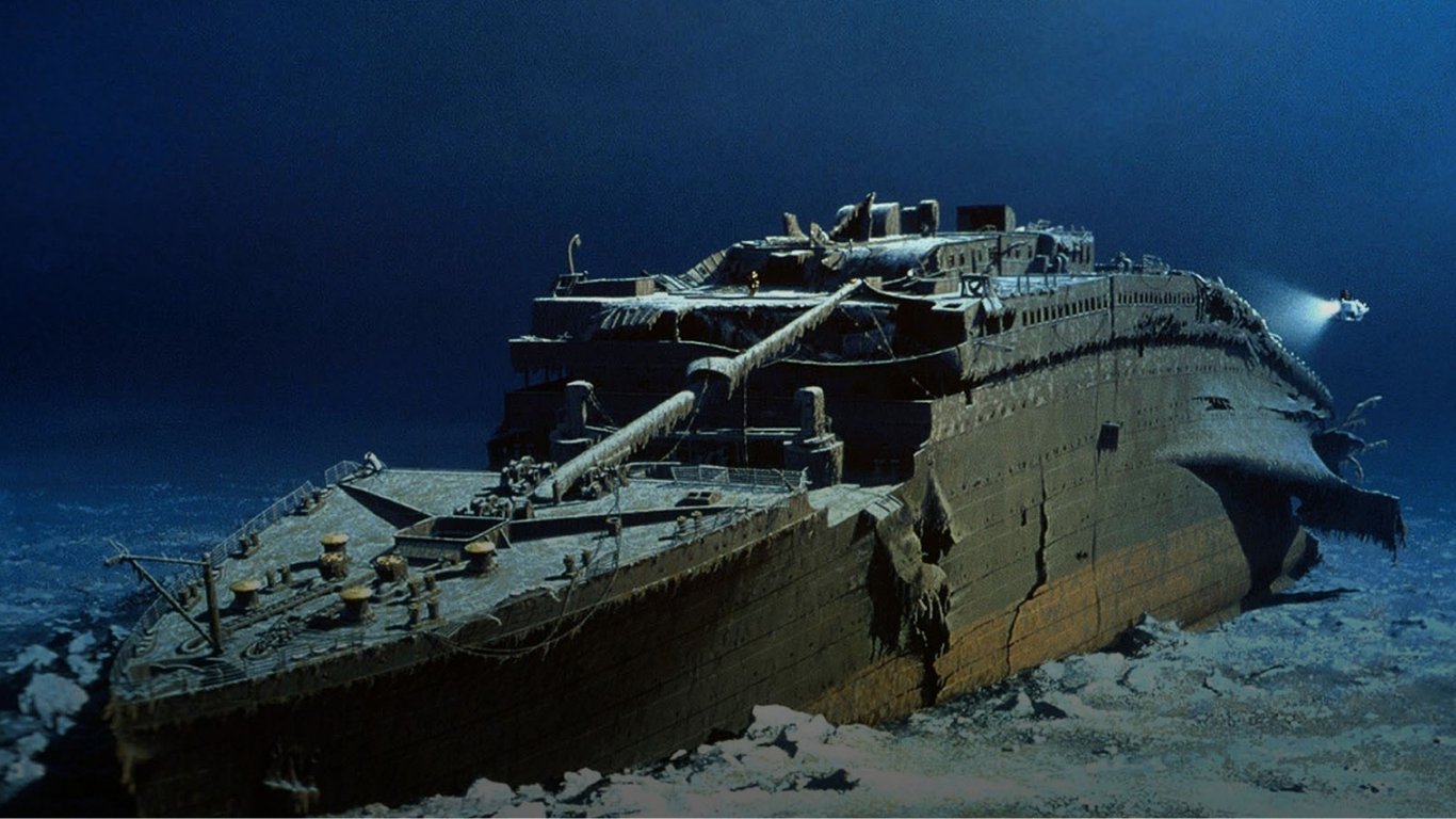 Появились редкие снимки, на которых видно Титаник на дне Атлантического океана