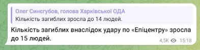 Удар по Епіцентру у Харкові