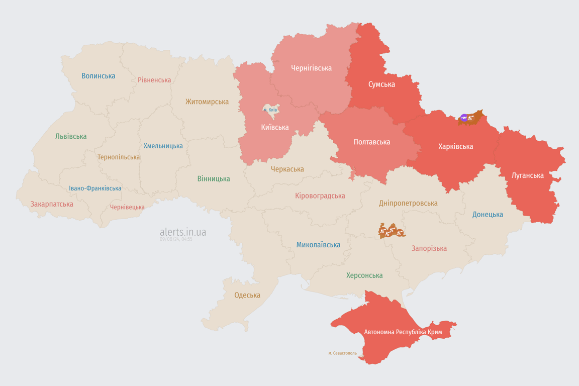 Дроновая атака на Украину утром 9 августа