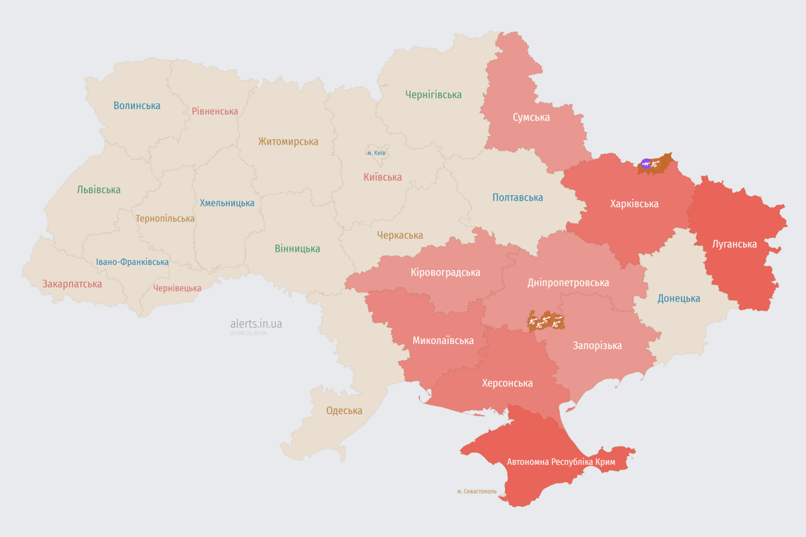 Атака "шахедов" на Украину ночью 1 августа