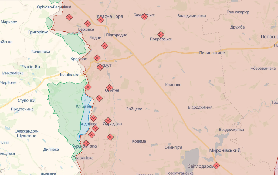 Карта бойових дій на 26 вересня