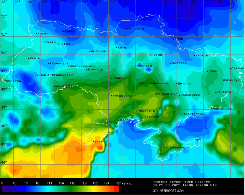 Погода в Україні 25 березня