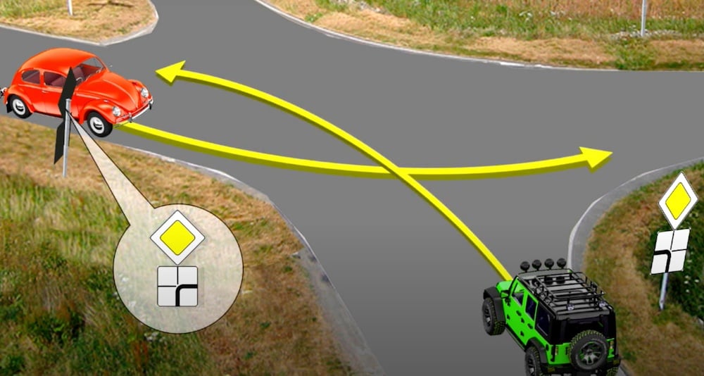 Тест по ПДД: кто из водителей должен включить поворотник?