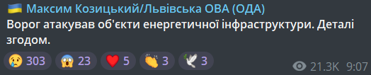 обстріли Львівської області 28 листопада