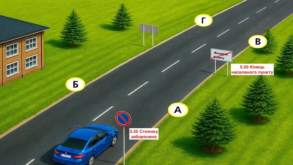 Тест з ПДР: де можна поставити авто?
