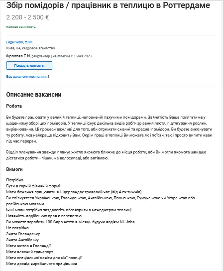 Заробіток за кордоном — скільки платять українцям за роботу в теплиці з помідорами в Нідерландах - фото 1