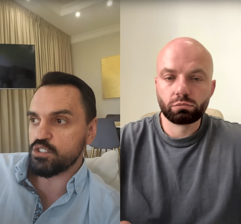 Михаил Ясинский и Слава Демин во время интервью