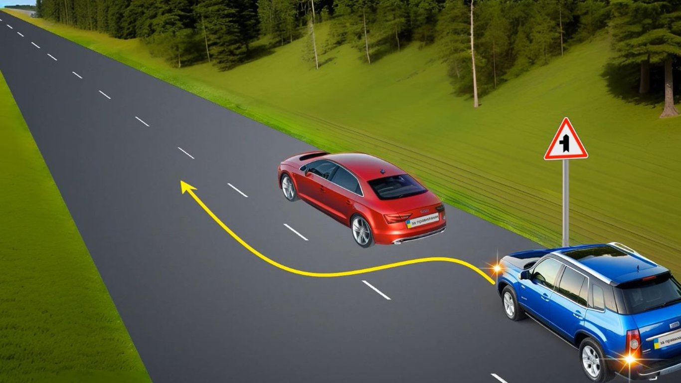 Тест з ПДР: чи дозволено водієві червоного авто виконати небезпечний маневр