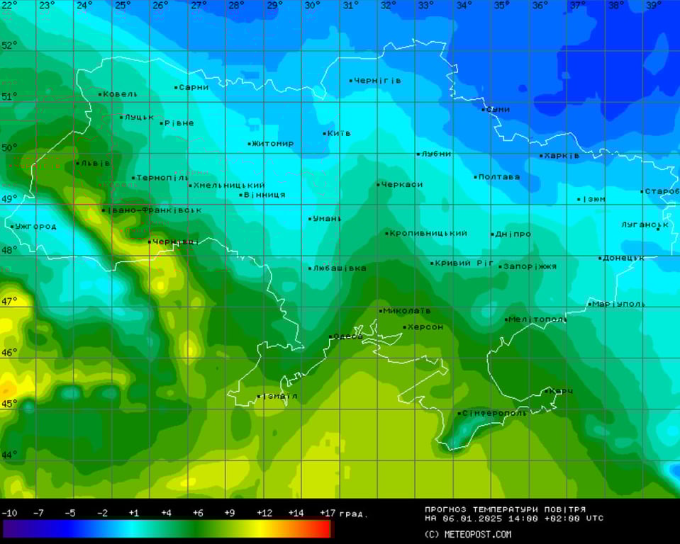 Погода в Украине 6 января