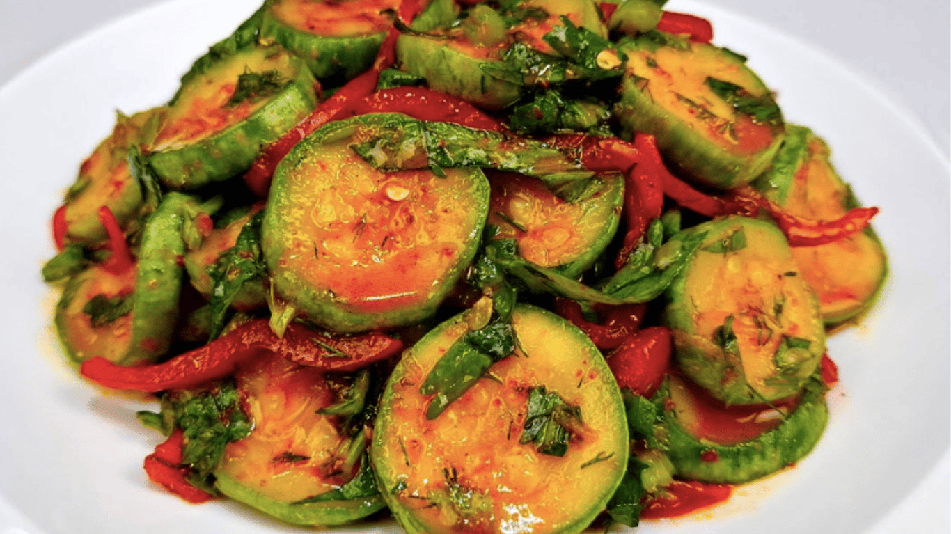 рецепт салату з кабачків та перців