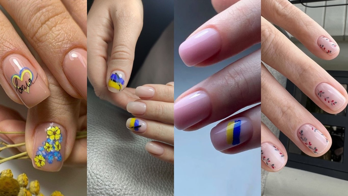 Мінімалістичний патріотичний манікюр