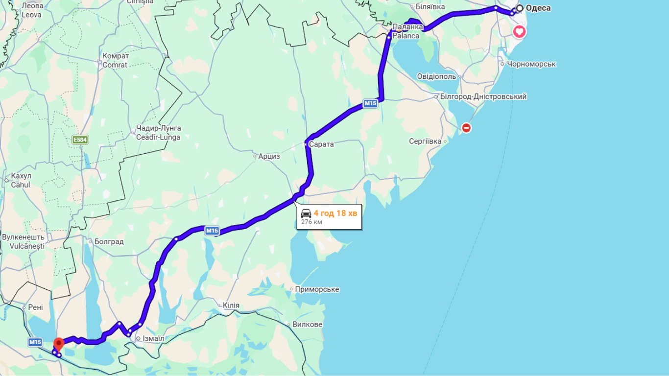 Затори на трасі Одеса-Рені