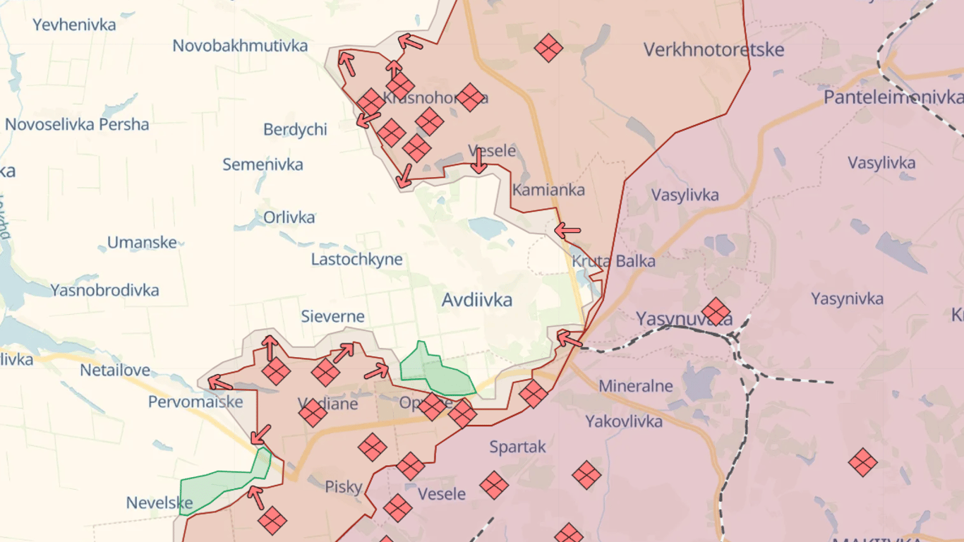 Карта боевых действий от Deepstate. Фото: скриншот