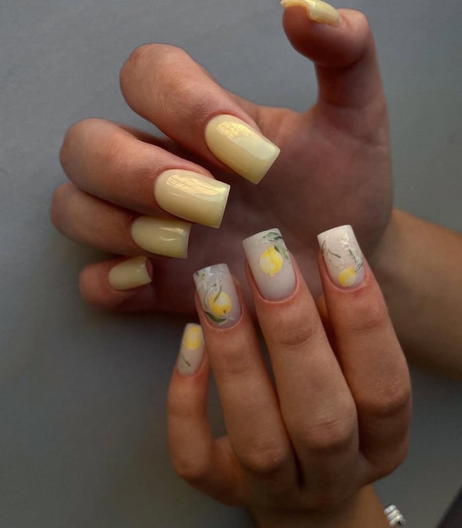 Ideas for buttery yellow manicure